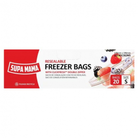 Pacote com 20 sacos de congelação reutilizáveis ​​Supa Mama