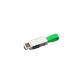 4 In 1 Magnetic Keychain USB Cable Green