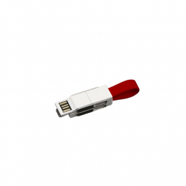 4 In 1 Magnetic Keychain USB Cable red
