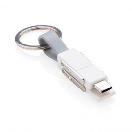 4 In 1 Magnetic Keychain USB Cable Grey