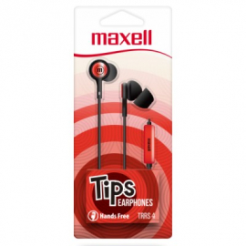  MAXELL IN-EAR EB STEREO W/MIC RED 348122