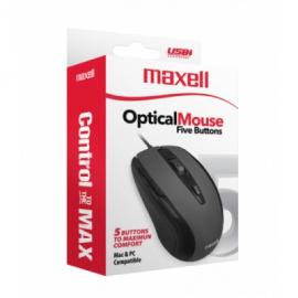 MAXELL MOUSE MOWR-105 OPTICAL 5 BUTTON BLK 348416