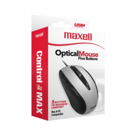MAXELL MOUSE MOWR-105 OPTICAL 5 BUTTON SILVER 348419