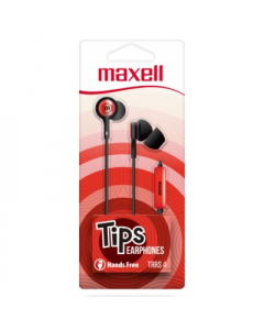 MAXELL IN-EAR EB STEREO W/MIC RED 348122